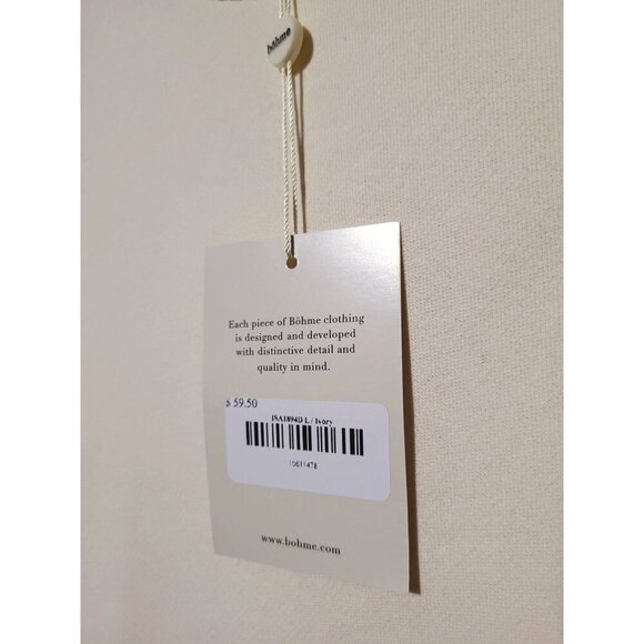 Böhme Womens L Cream Two-Tone Short Sleeve Dress With Lace Trim Detail New - Picture 2 of 9